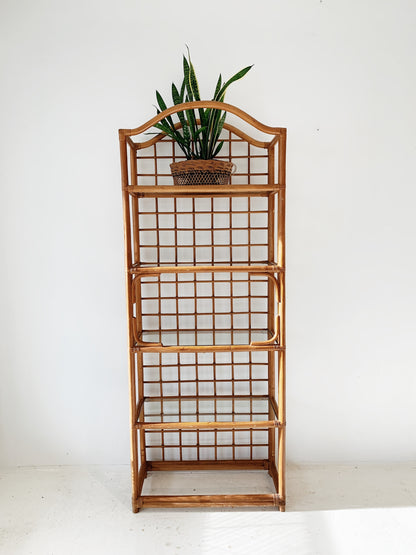 Vintage Rattan Check Display Shelves