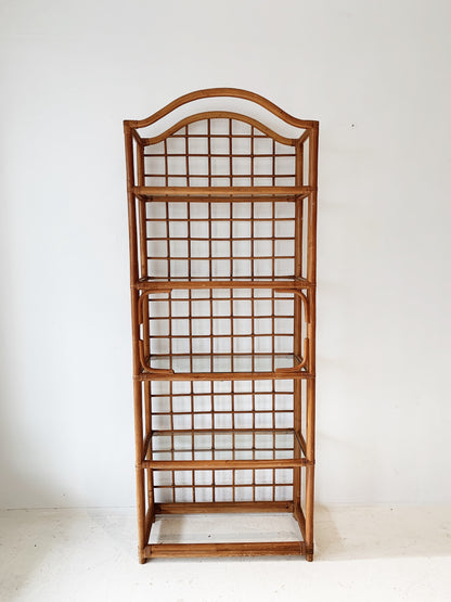 Vintage Rattan Check Display Shelves