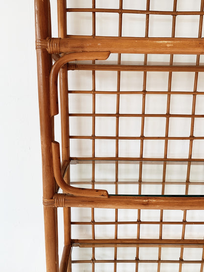 Vintage Rattan Check Display Shelves