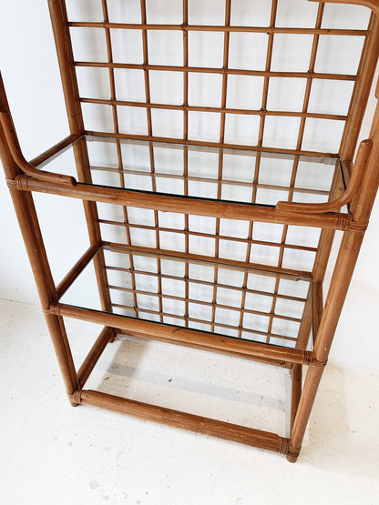 Vintage Rattan Check Display Shelves
