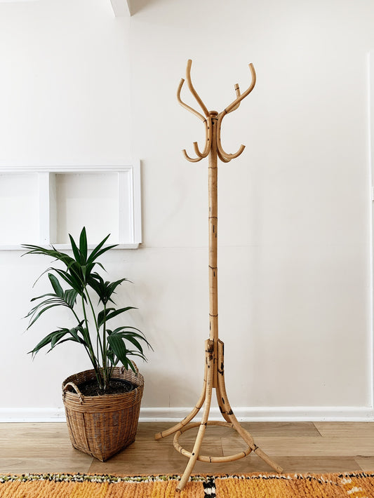 Vintage Rattan Hat Stand