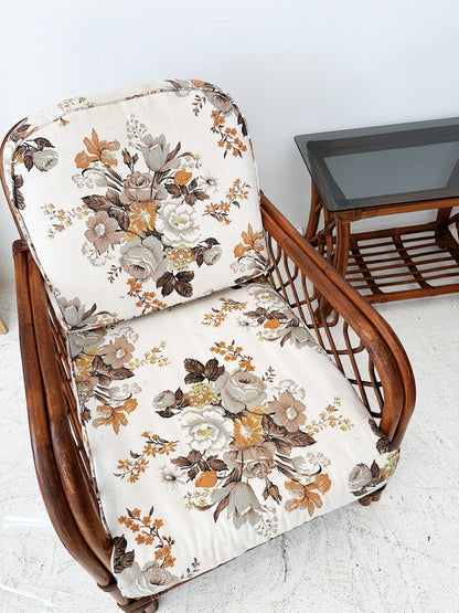 Vintage Rattan Porch Chairs & Table Set