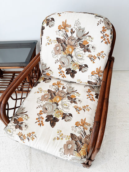 Vintage Rattan Porch Chairs & Table Set