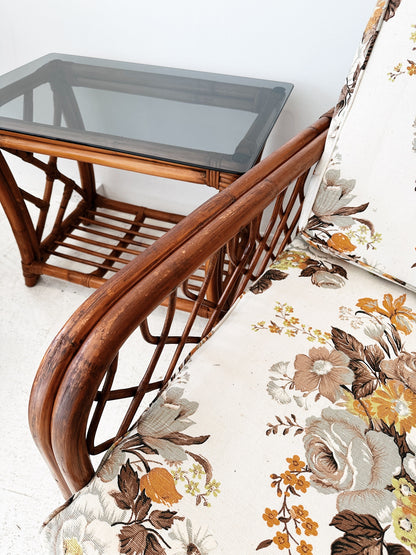 Vintage Rattan Porch Chairs & Table Set