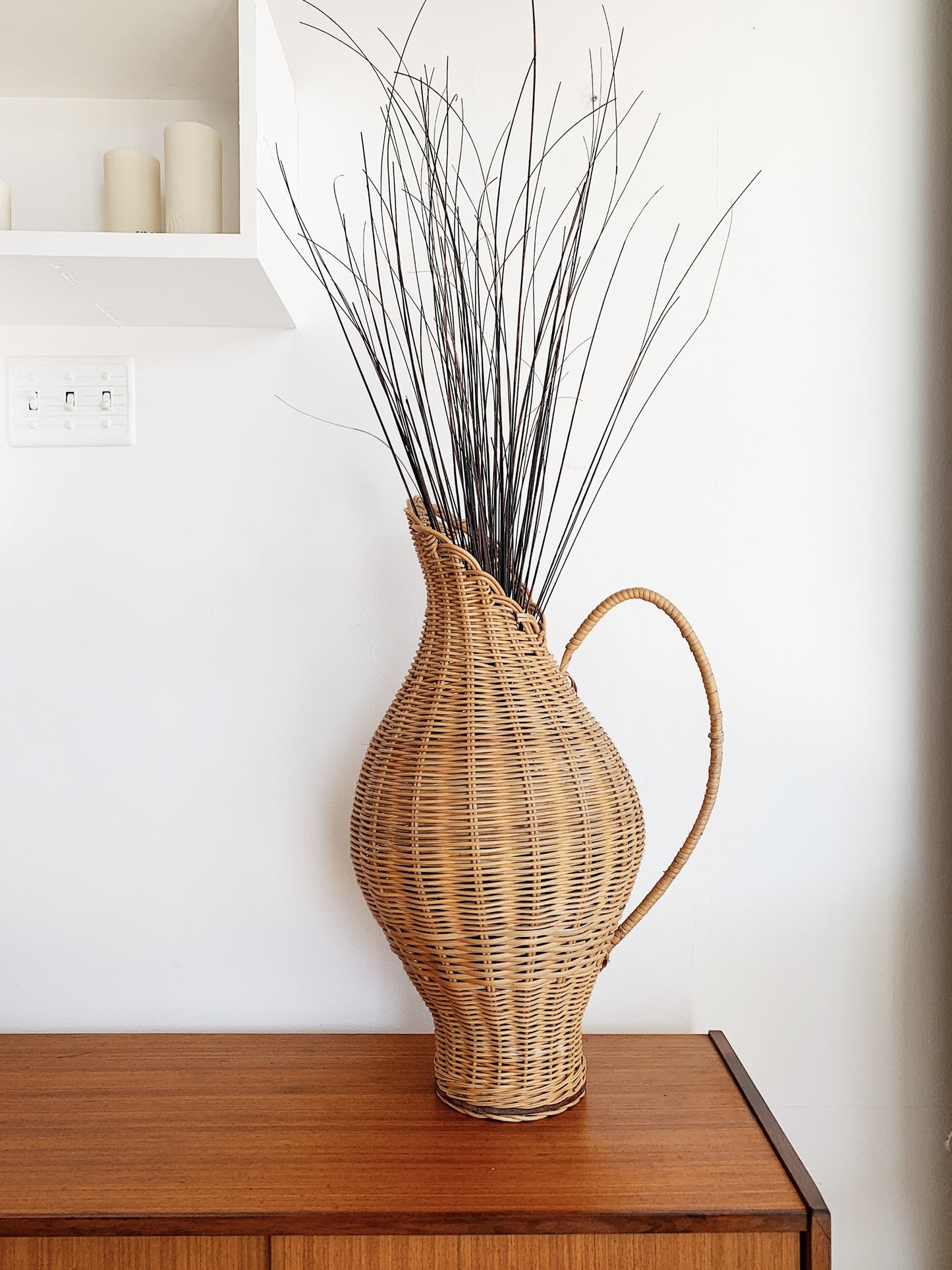 Vintage Rattan Urn