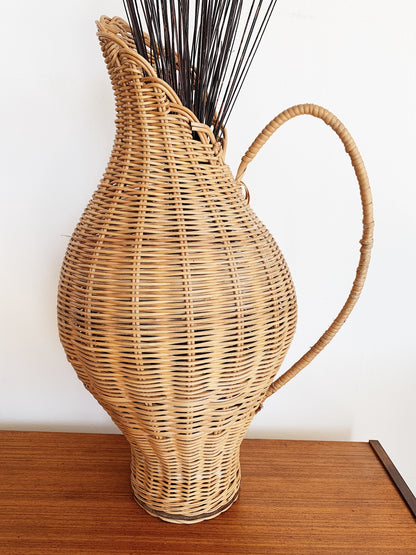 Vintage Rattan Urn
