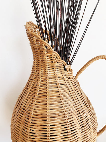 Vintage Rattan Urn