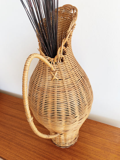 Vintage Rattan Urn