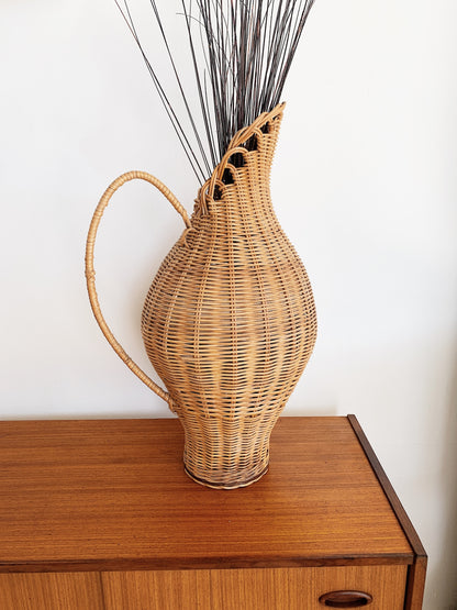 Vintage Rattan Urn
