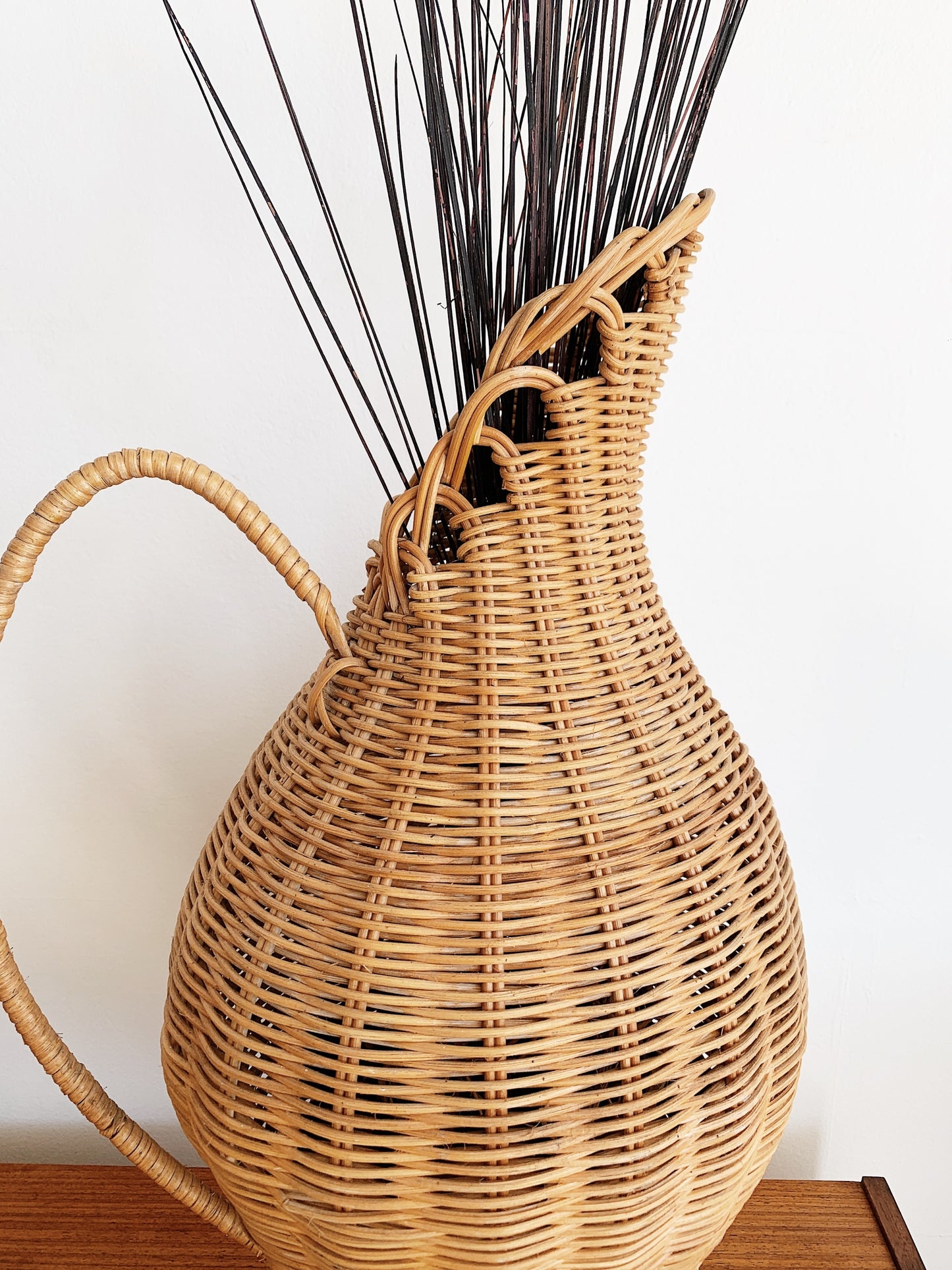 Vintage Rattan Urn