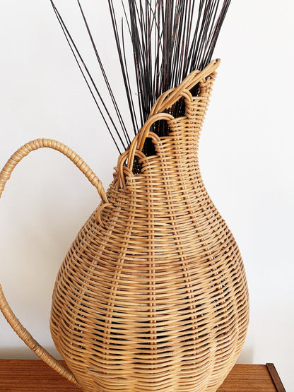 Vintage Rattan Urn