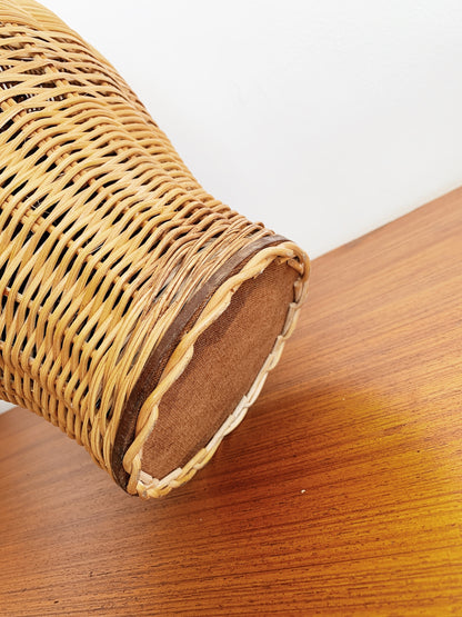 Vintage Rattan Urn