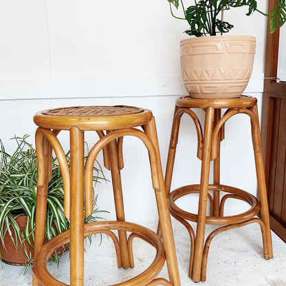 Vintage Rattan & Woven Cane Stools (4 available)