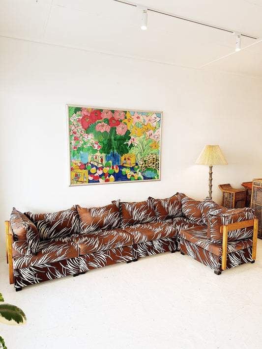 Vintage Tropical Rush Modular Sofa