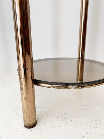 Vintage Two-tier Brass-plated Display Tower