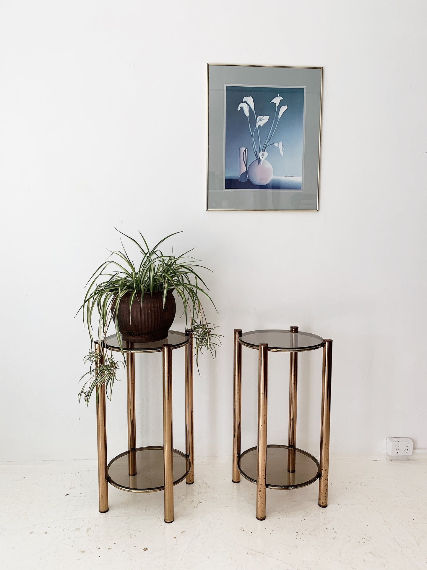 Vintage Two-tier Brass-plated Display Tower