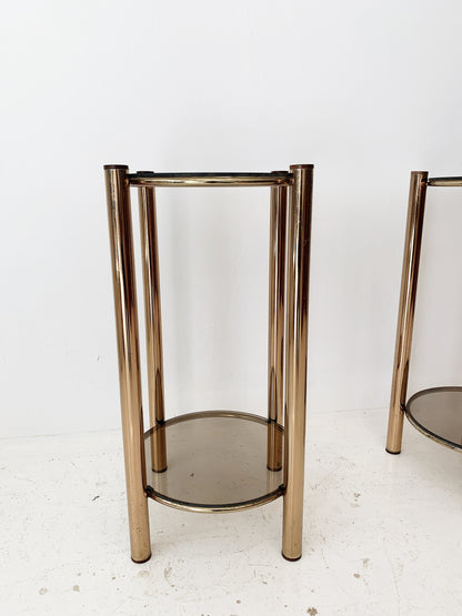 Vintage Two-tier Brass-plated Display Tower