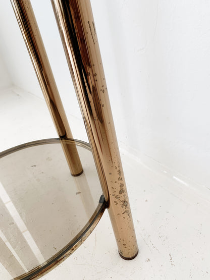 Vintage Two-tier Brass-plated Display Tower