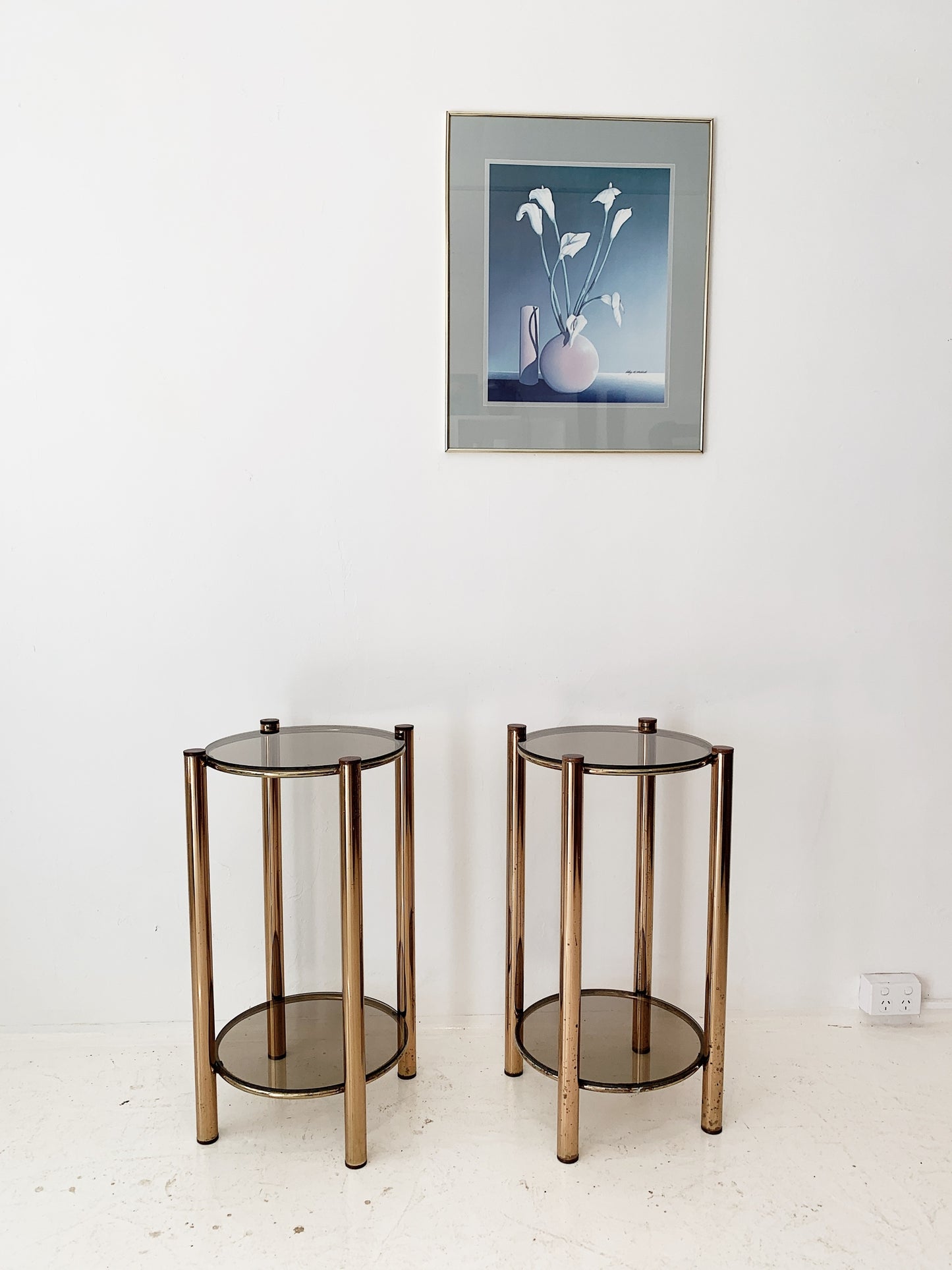 Vintage Two-tier Brass-plated Display Tower