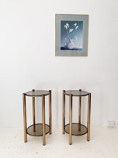Vintage Two-tier Brass-plated Display Tower