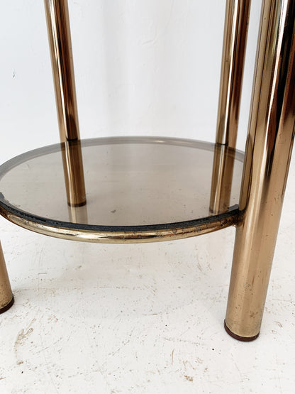 Vintage Two-tier Brass-plated Display Tower