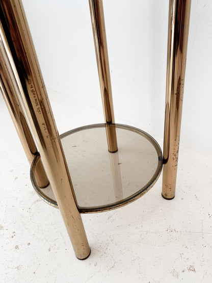 Vintage Two-tier Brass-plated Display Tower