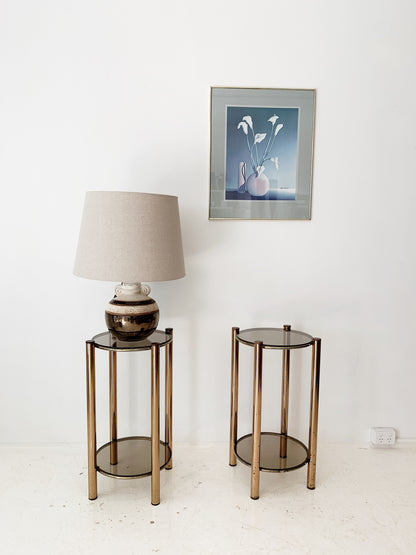 Vintage Two-tier Brass-plated Display Tower