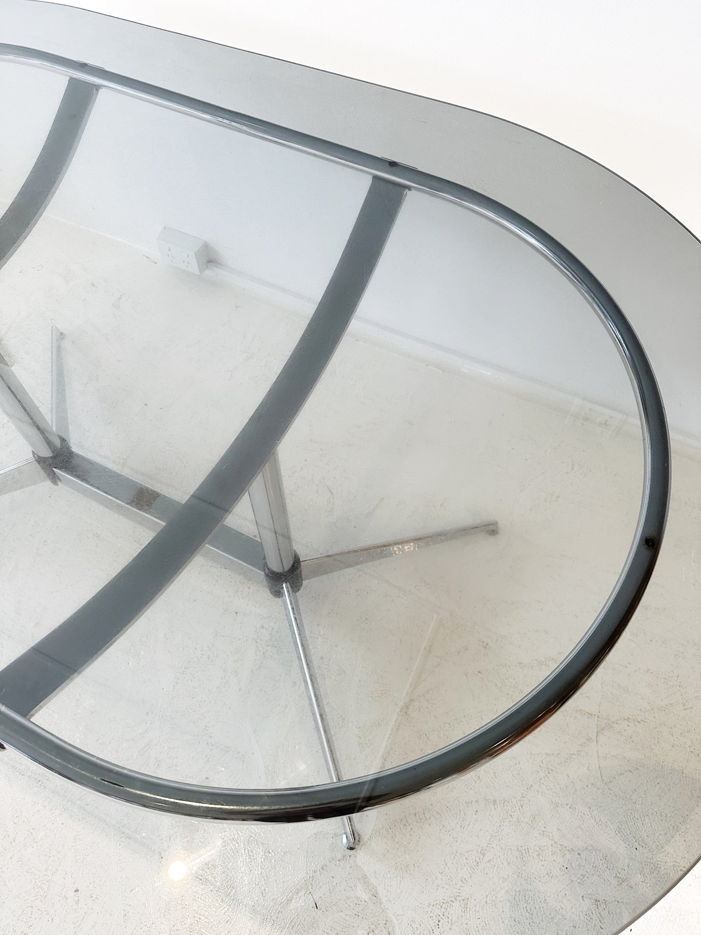 Vintage Ultra Furniture Smoked Glass Dining Table
