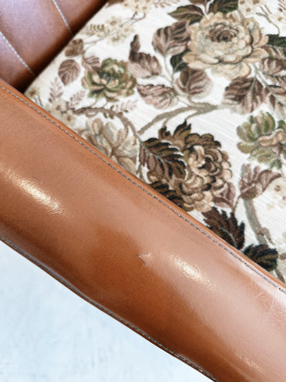 Vintage Vinyl & Floral Sofa Set