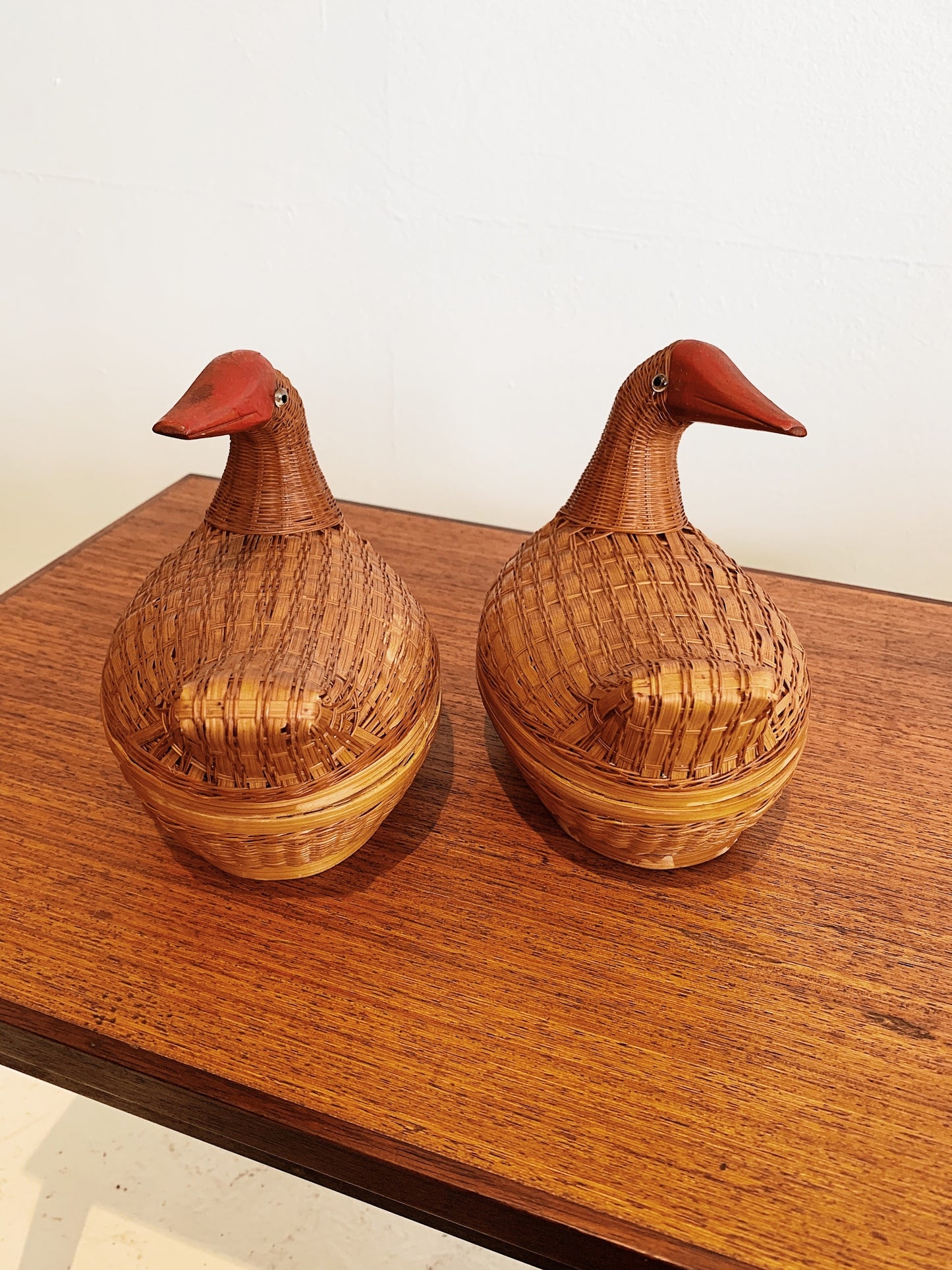 Vintage Wicker "Basket Case" Ducks (set of three)