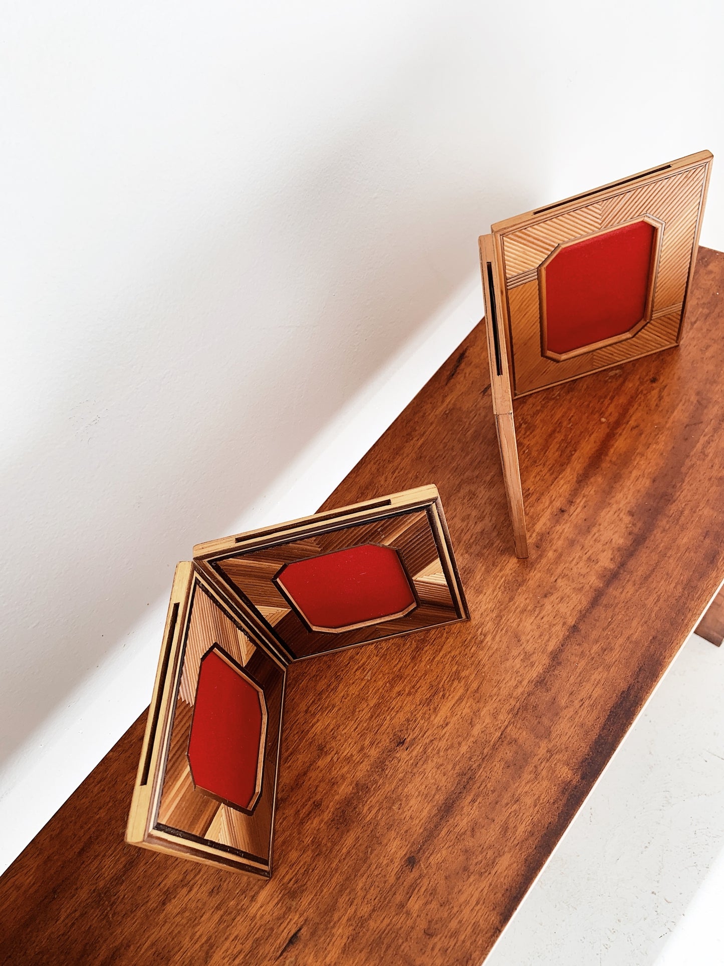 Vintage Wooden Double Photo Frame