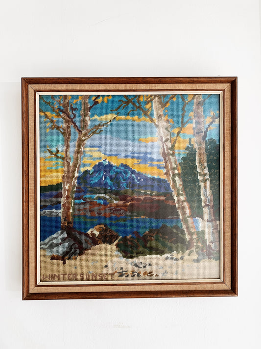 Vintage "Winter Sunset" Cross Stitch