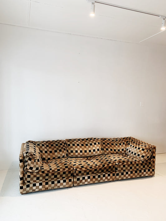 Parker Style Custom Check Velvet Modular Lounge